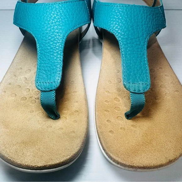 Vionic Terra Women's Teal Leather Sandals Size 7.5 - Picture 6 of 13